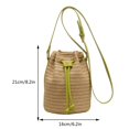 thumbnail image 4 of Bolso de mujer Cubo Bolso de paja informal Tejido Hobo Monederos Playa Verde Wdftyju Para Estrenar, 4 of 4