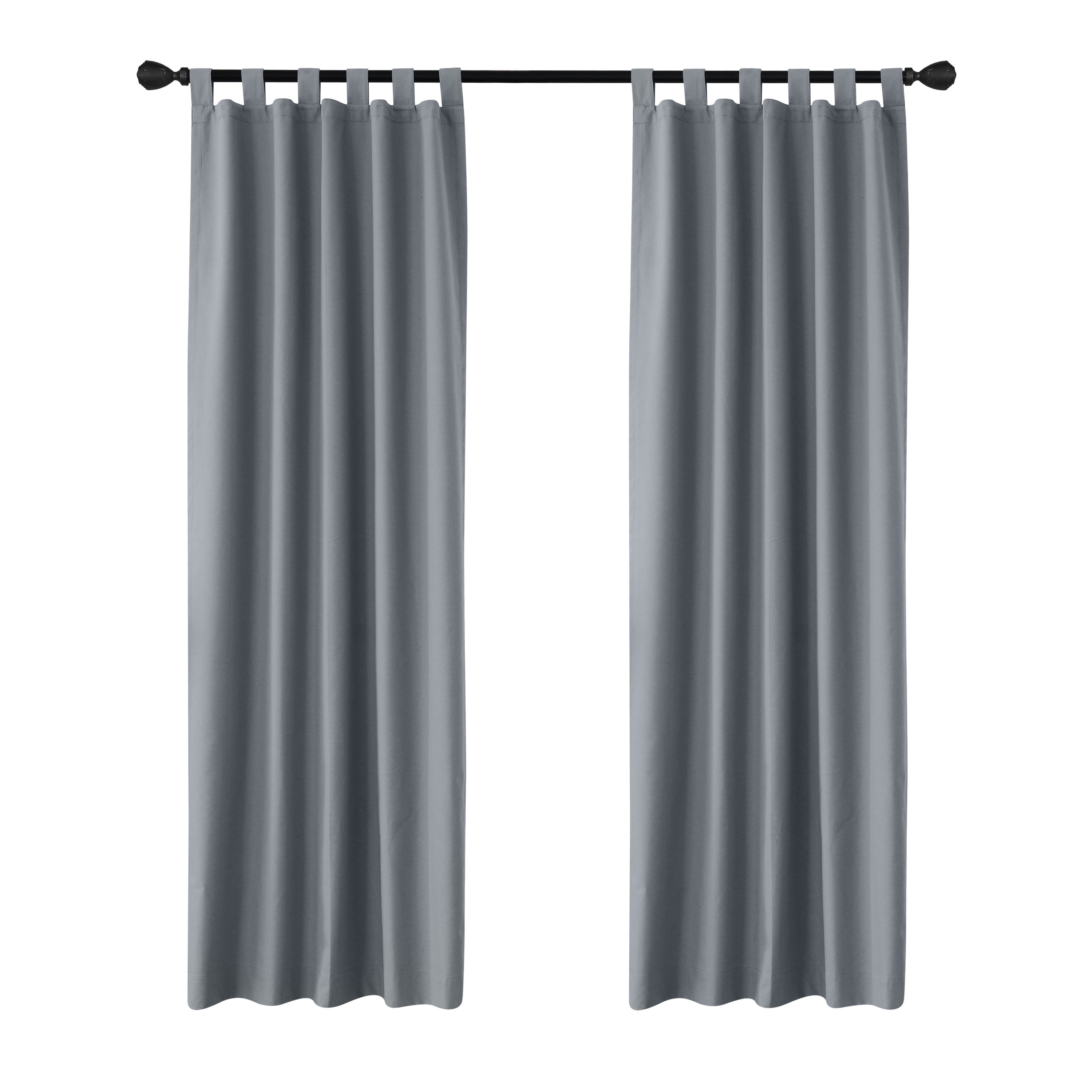 Winmate Insulated Cotton Tab Top Curtain Panel - Pair each 80" x 84" in Dolphin Grey