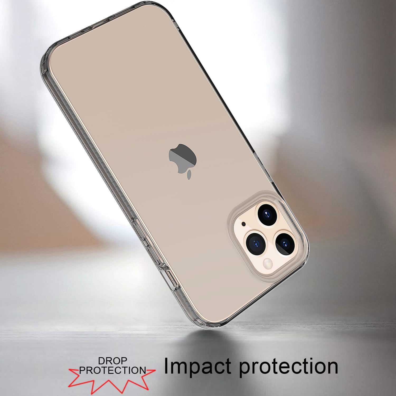 Allytech Clear Case for iPhone 11 Pro Max 6.5 Inch with Magnetic Magsafe,  Raised Lips Camera Lens Protection Plating Edge Electroplated Frame  Shockproof Case for iPhone 11 Pro Max,Gold 