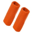 thumbnail image 1 of 1 par de muñequeras, muñequeras de algodón absorbente de sudor, hilo de látex, naranja, 8x15 cm, 1 of 7