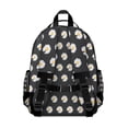thumbnail image 3 of Black Daisy Flower White Blooms Pattern Backpack for School,Cute School Bag,Schoolbag with Adjustable Shoulder Straps & Padded Back,15.25"x11.5"x5.25", 3 of 5