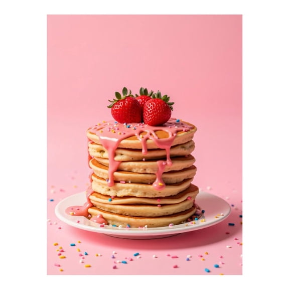 Diamond Art Kit for Adults, Strawberry Pancakes Pink Drizzle Diamond Painting for Adults Beginners, 5D DIY Diamond Art Painting Kits, Colorful Diamond Painting Craft for Home Decor 12x16