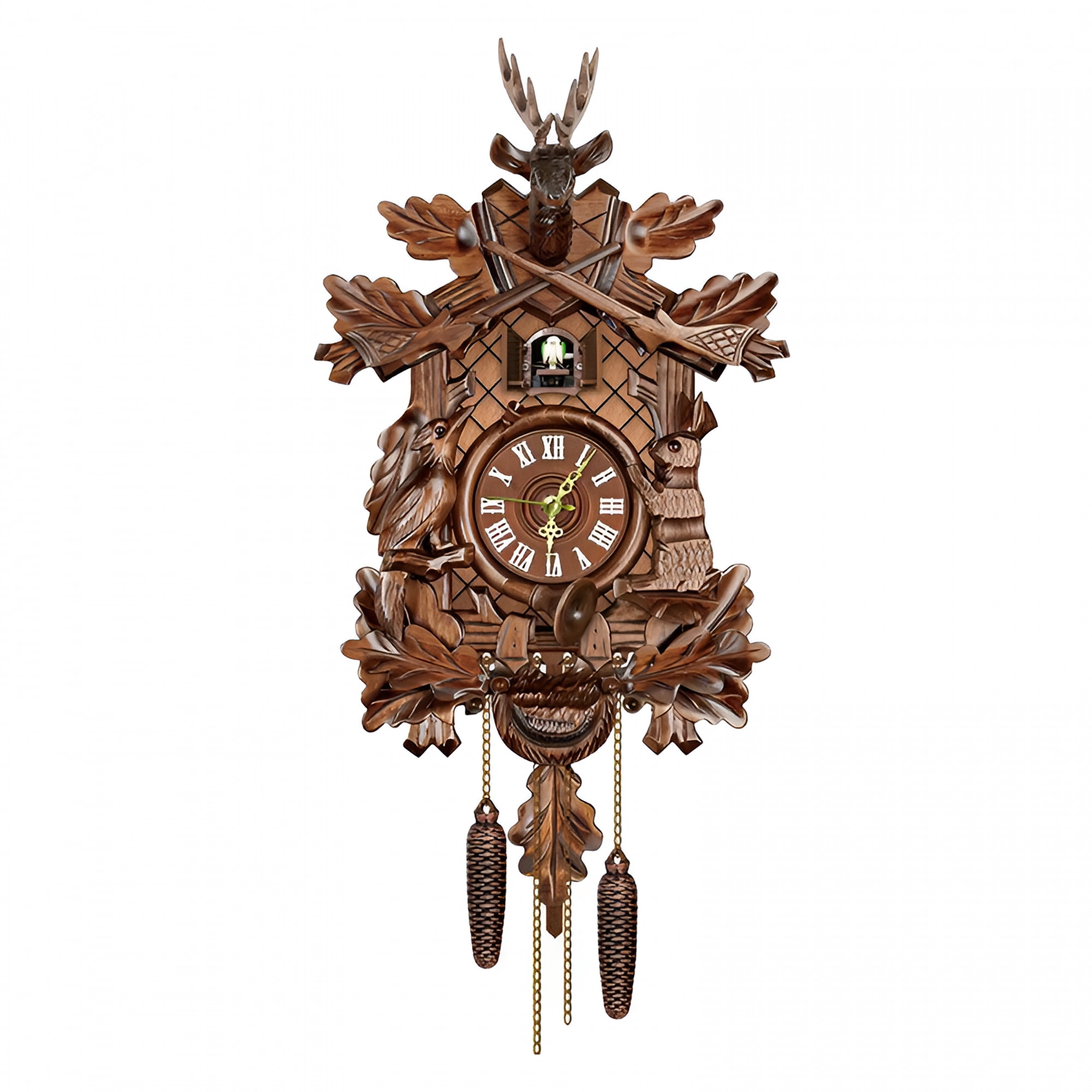 DESIGNICE 2026 New Cuckoo Wall Clock with Chime, Retro Wooden Alarm Clock for Living Room, Home Wall Decor, Classic Cuckoo Clock for Vintage Style and Timekeeping