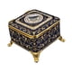 thumbnail image 3 of Joyero cuadrado, cofre del tesoro, joyero decorativo para pendientes Azul dorado, 3 of 9