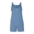 thumbnail image 6 of Summer Savings Clearance 2025! THDHVS Girls Romper,Rompers for Girls,Kids Summer Strap Short Adjustable Shoulder Strap Jumpsuit Sleeveless Loose Overalls Cute Rompers Dark Blue 7-8 Years, 6 of 6