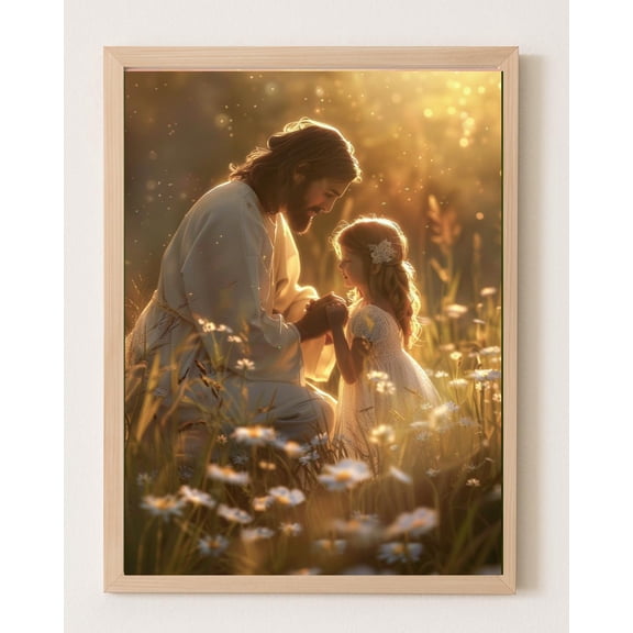 Jesus Embrace Art Print: Christian Inspirational Wall Decor Warm Present Vintage UNFRAMED Poster Size 24x36