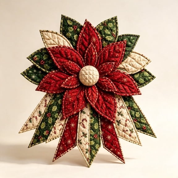 Festive Quilted Christmas Door Hanging DIY Sewing Kit,Scarlet Cardinal Song | 3D Padded Patchwork Sewing Set for Beginners, DIY Christmas Fabric Wall Hanging Kit