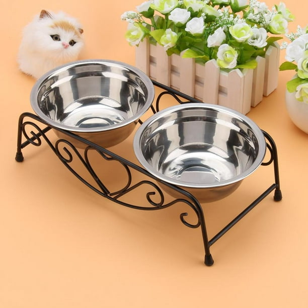 CHICIRIS Dog Cat Bowl Stand+2 Dog Bowls Set Elevated Dog Bowl Dog