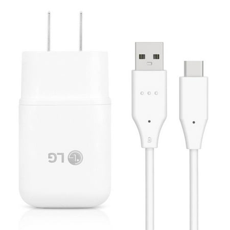 LG G6, G7 ThinQ, LG G8 ThinQ, G8X, LG G Stylo 4, 5 Quick Fast Charge USB Wall Charger + USB-C Type-C Cable Cord Fast Charging Kit Wall Charger Home Power Adapter [1 Wall Charger + 3FT USB-C Cable]