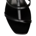 thumbnail image 3 of FSJ Women Double Buckle Open Square Toe Sandals Cross Strap Gemstone Mid Chunky Heels Fashion Work Evening Date Shoes Size 6.5 Black, 3 of 3