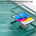 thumbnail image 2 of ELEHOLD Hybrid Rugged Case for iPad 10th Generation 10.9" 2022, Heavy Duty Shockproof Case with 360° Rotatable Handstrap Foldable Kickstand Crossbody Shoulder Strap for iPad 10th Gen,Darkgreen, 2 of 8