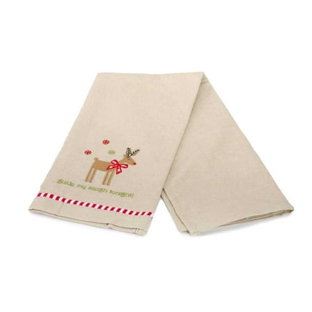 - guide my sleigh tonight! Embellished Dishtowel. 100% Cotton. By Design Imports Ship from US