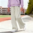 thumbnail image 6 of SDNall Girls Drawstring Wide Leg Sweatpants, Solid Color Elastic Waist Casual Trousers for School Sports, Fall Winter Daily Causal Pants 4-16 Years, 6 of 7