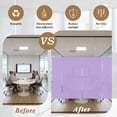 thumbnail image 5 of Purple Privacy Window Film, Decorative Frosted Glass Window Film, Modern Pure Lavender Purple Reusable Peel and Stick Static Cling for Home Bathroom Office Glass Door 23.6"x59", 5 of 8
