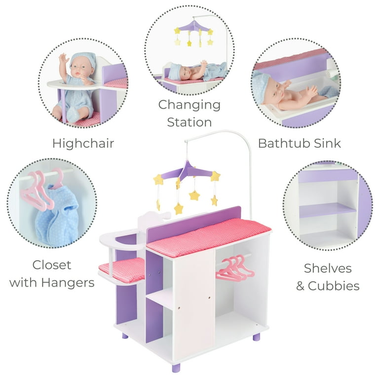 大王玩具 Dawang Toy Studio 瓶女 Olivia's Little World Two-Sided Wooden Baby Doll Changing Station