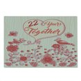 thumbnail image 2 of Anniversary Cutting Board, 22 Years Together Lettering with Folk Art Ornamental Birds and Flowers, Decorative Tempered Glass Cutting and Serving Board, in 3 Sizes, by Ambesonne, 2 of 5