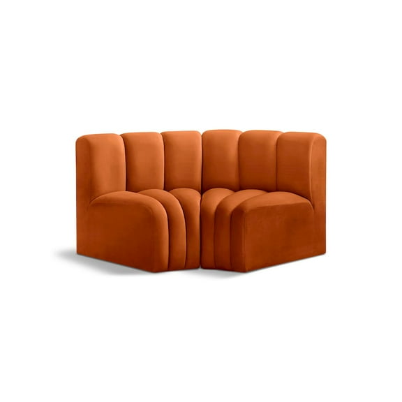 Meridian Furniture Arc Cognac Velvet Modular Sectional