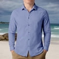 thumbnail image 2 of Kids Linen Button Down Shirts, Solid Long Sleeve Casual Tops for Spring & Summer, 3-14Y, 2 of 5