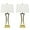 Gold, variant on Maxax Contemporary Table Lamps Set of 2, Brass Gold 30.75'' Tall Bedside Lamps with White Rectangular Shade for Living Room Bedroom for Home Office Entryway