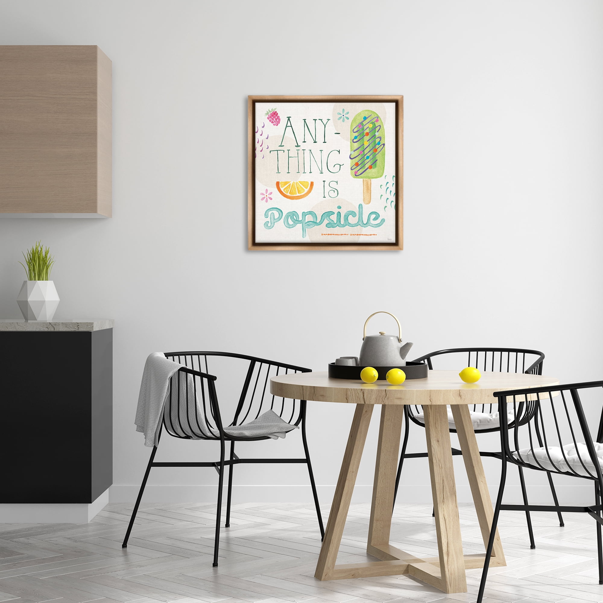 Stupell Industries Anything Is Popsicle Food & Beverage Painting Brown Floater Framed Canvas Art Print Wall Art, 25 x 25