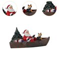 thumbnail image 6 of Almencla Resin Christmas Decoration, Resin Santa Claus Sculpture, Craft Xmas Decor, Christmas Resin Ornament for Holiday Birthday Gift Rowing a boat, 6 of 8