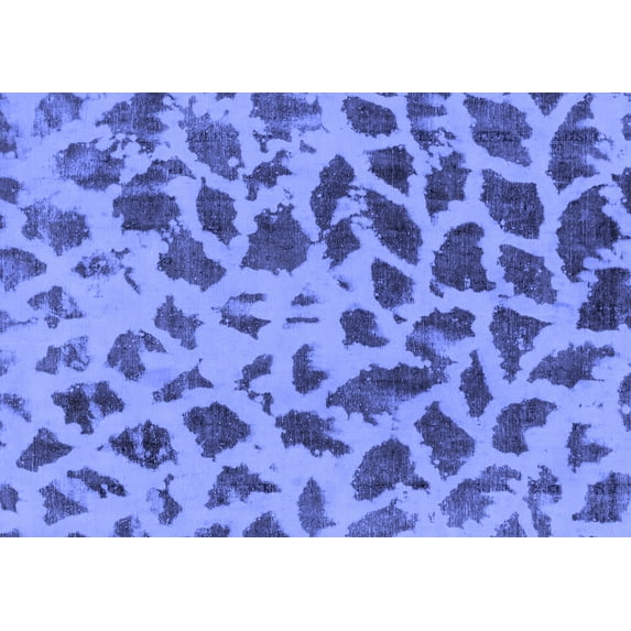 Ahgly Company Machine Washable Indoor Rectangle Abstract Blue Modern Area Rugs, 7' x 9'