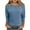 Blue, variant on Inleife Womens Shirts Women's Fashionable Solid Round Neck 3/4 Sleeves Casual T-Shirt Tops Blouses