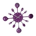 thumbnail image 1 of Inteprter Cubiertos Cocina Reloj de pared Cuchara extraíble Tenedor Adorno colgante Campana Cuarzo Sala Comedor Decoración para el hogar Decoración del hogar Púrpura, 1 of 6