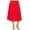 Red, variant on Women's Plus Size A-Line High Waist Elastic Band Pleated Solid Midi Skirt Made in USA
