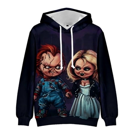 Chucky 3D Printing Long Sleeve Couple Clothes Comfortable Hooded Hoodies for Men Women (Adult-2XL)