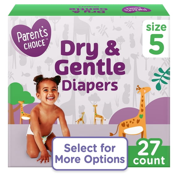 Parentt Choice Dry & Gentle Diapers Size 5, 27 Count (Select for More Options)