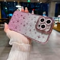 thumbnail image 2 of case for iPhone 14 Pro Max Case Glitter, Luxurly Plated with 3D Stars, Cute Gradient Bling Sparkly Rhinestone Clear Phone case, Soft Silicone Shockproof Protective Back Cover for Women Girls, Pink, 2 of 12