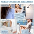 thumbnail image 3 of Emlimny 3Pcs Checkered Makeup Bag for Women Large Cosmetic Bag Set Travel Toiletry Bag Makeup Pouch Bag for Purse Blue Zipper Storage Bag Organizer Cute Small Aesthetic Car Essentials Bag, 3 of 7