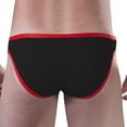 thumbnail image 4 of khonts,Men's Sexy Mesh Briefs Breathable Pouch Underwear Striped Elastic Waistband Classic Underpants Red M, 4 of 4