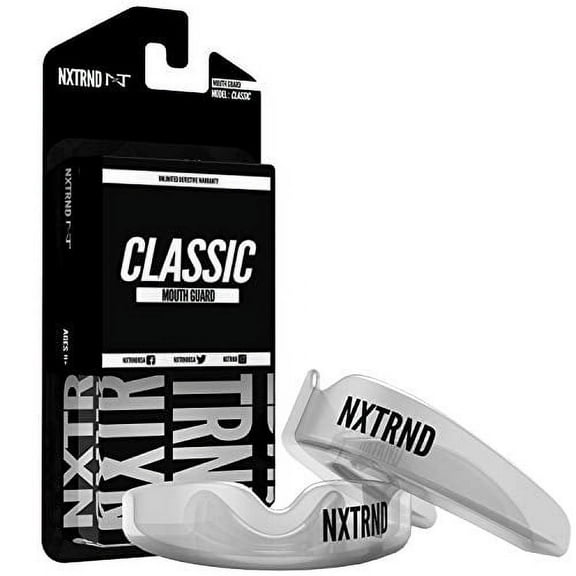 2 Pack Nxtrnd Classic Mouth Guard Sports - Thin Professional Mouthguards for Boxing, Football, MMA, Wrestling, Lacrosse, and Other Sports, Fits Adults and Youth 11 , Mouth Guard Case Included