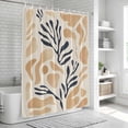 thumbnail image 6 of Xipuska Navy Blue Beige Abstract Shower Curtain - Water Repellent Fabric Shower Curtains Washable, Modern Vintage Geometric Decorative Polyester Cloth Bathroom Curtains Modern Bath Decor 36"x72", 6 of 6