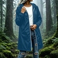 thumbnail image 2 of Women Waterproof Lightweight Rain Jacket Fashion Mid Length Outerwear Solid Color Winter Rainproof Hooded Long Sleeve Raincoat Jacket for Outdoor, 2 of 9