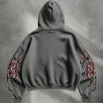 thumbnail image 6 of Men's Y2k Goth Graphic Zip Up Hoodies Long Sleeve Grunge Punk Graphic Print Streetwear Oversized Hooded Sweatshirt With Pocket W002-Grey L, 6 of 7