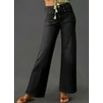 thumbnail image 6 of DOKOTOO Wide Leg Jeans for Women High Waisted Stretchy Denim Pants Boyfriend Style Oversized Pockets, 6 of 9