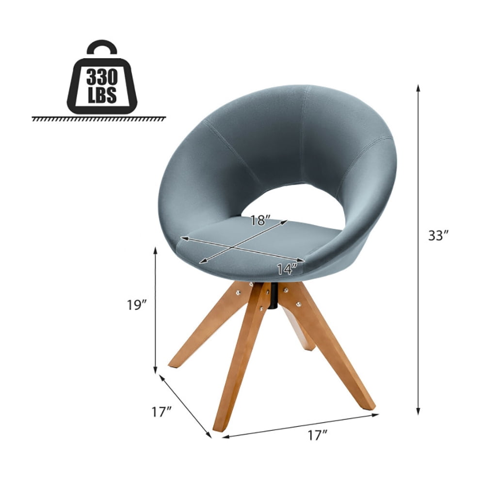 Finihen Swivel Accent Chair, Swivel Chair with Oversized Upholstered Seat, for Home, Office, Gray