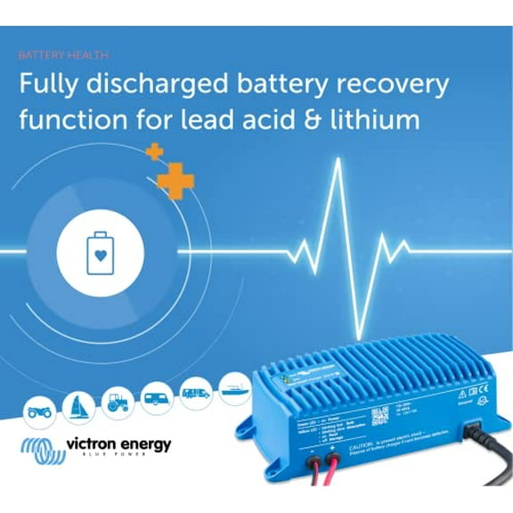 Victron Energy Blue Smart IP67 Smart Marine Battery Charger 12V 13A, Trickle Charger, Float Charger and Desulfator for Onboard Boat Charger, ATV, RV, Lithium and Deep Cycle Batteries