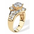 thumbnail image 2 of PalmBeach Jewelry 4.79 TCW Round Cubic Zirconia Bypass Ring in 14k Gold-plated Sterling Silver, 2 of 6