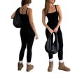 thumbnail image 1 of Sunloudy Combinaison Débardeur pour Femmes, Sans Manches, Col Carré, Couleur Unie, Extensible, 1 of 6