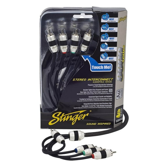 NEW STINGER SI8417 17-FT 4-Channel Audiophile Grade Interconnect RCA Cable Wire