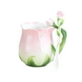 thumbnail image 2 of Taza de café con flores, taza de porcelana, taza para beber con cuchara, taza para beber, taza con rosas 3D, 2 of 9