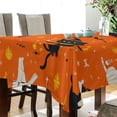 thumbnail image 3 of 60x120 Inch Tablecloth Polyester Square Tablecloth for Home Kitchen Dinner Decor Cartoon Cats in Witches' Hats, 3 of 9