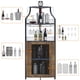 thumbnail image 4 of De esquina wine gabinete con removable wine rack: industrial wine bar gabinete con barn door y adjustable estantes para dining, sala de estar o kitchen in retro brown, 4 of 8