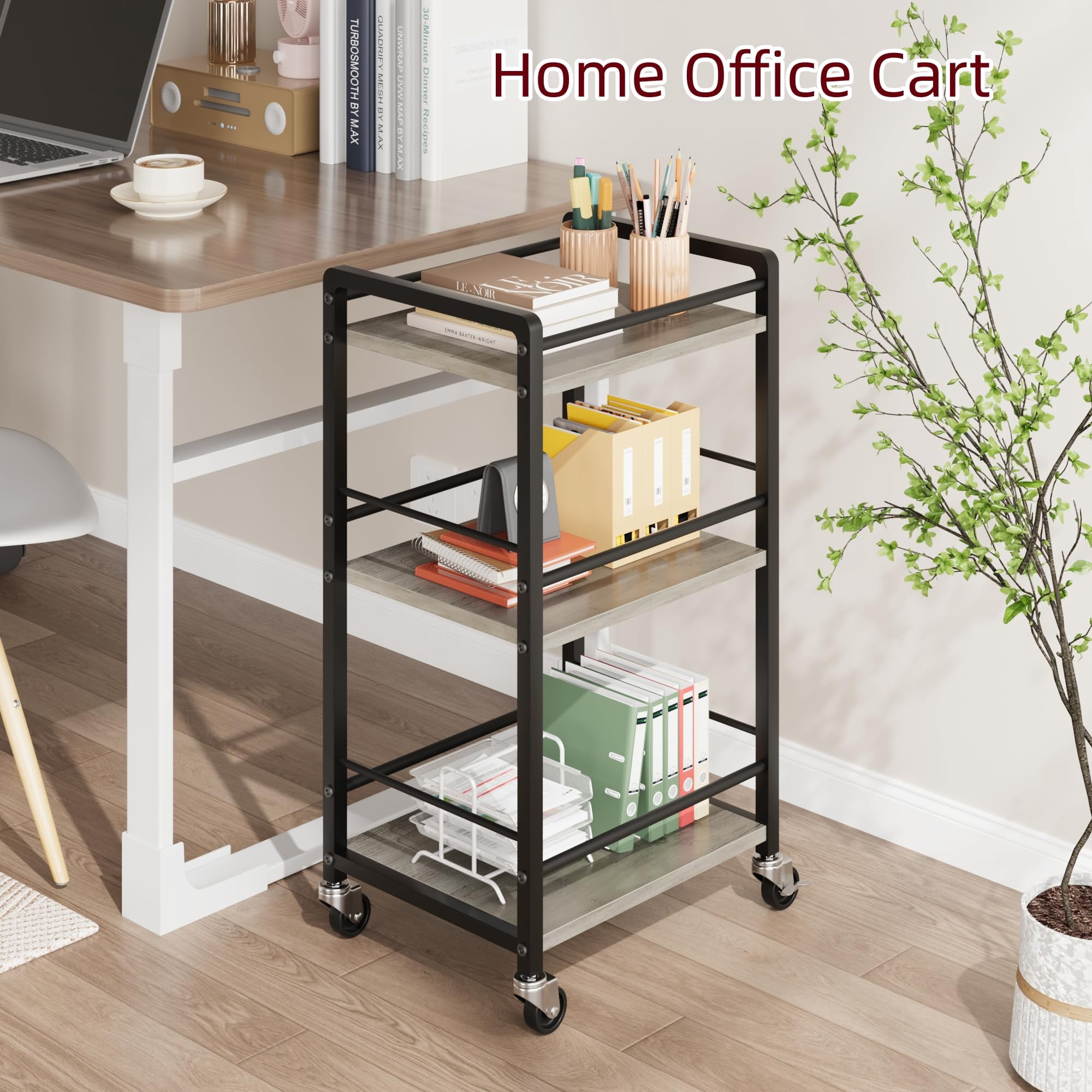 3 Tier Bar Cart for Home,Home Bar Serving Carts,Rolling Mini Liquor Bar for Wine Beverage Dinner Party,Utility Kitchen Storage Island Cart on Wheels,Coffee Bar Cabinet for Kitchen Dining Living Room