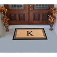 thumbnail image 4 of A1HC Black/Beige 24 in x 39 in Front Door Mat Coir PVC Classic Border Entryway Mat Heavy Duty Boot Scrapper Monogrammed Doormat, 4 of 7