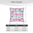 thumbnail image 4 of Bingfone Pink Striped Flamingo Linen Throw Pillow Covers Cushion Case Pocket Button Vintage Farmhouse Pillowcase for Sofa Couch Bed 16"x16", 4 of 9
